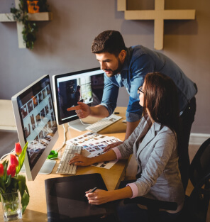 Two people at a Digital Marketing Agency for Small Businesses